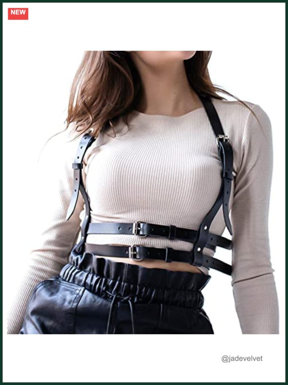 Punk PU Leather Harness Belt Adjustable Waist Body Goth Party Accessory